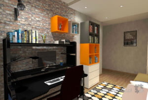 projektowanie wnetrz lublin Perspektywa Studio projekt pokoju nastolatka tpeta cegla ikea eket 4