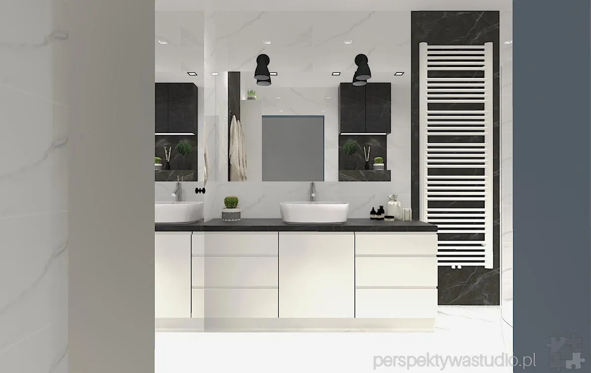 projektant wnetrz Lublin perspektywastudio.pl projekt lazienki arkit  tasos black 1