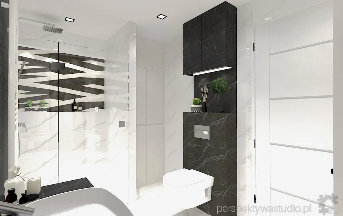 projektant wnetrz Lublin perspektywastudio.pl projekt lazienki arkit  tasos black 3