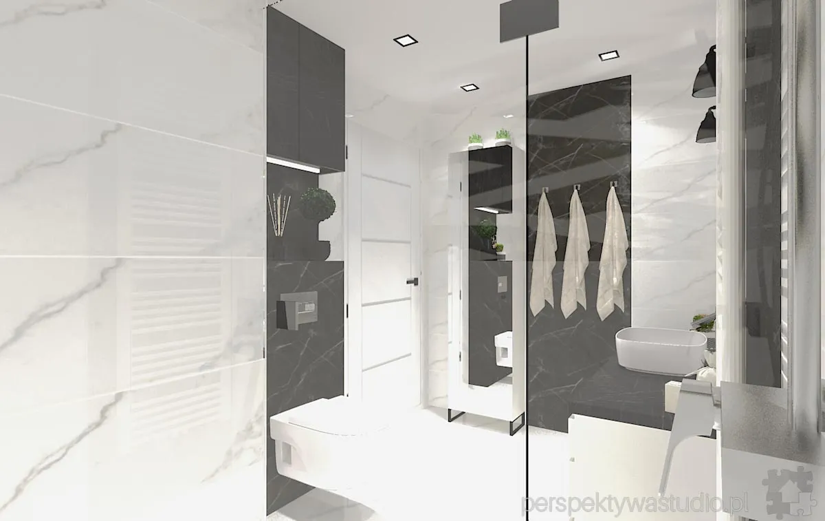 projektant wnetrz Lublin perspektywastudio.pl projekt lazienki arkit  tasos black 4