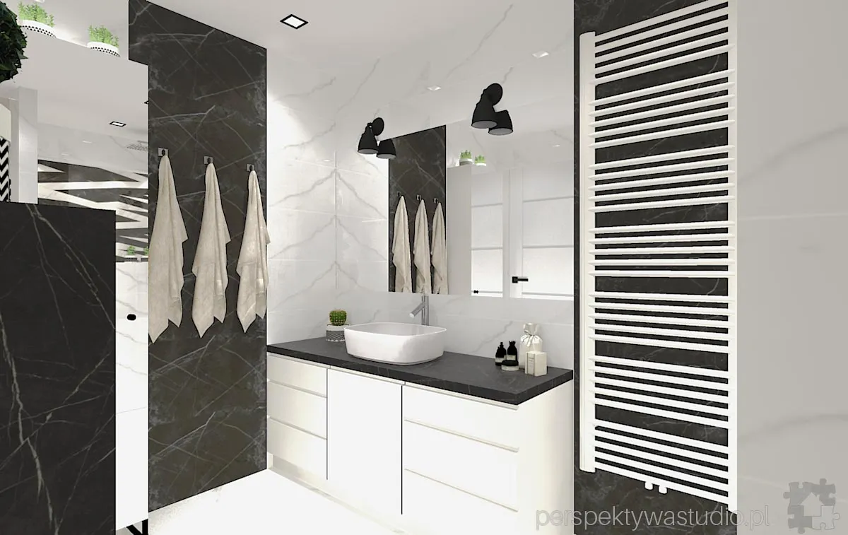 projektant wnetrz Lublin perspektywastudio.pl projekt lazienki arkit  tasos black 5