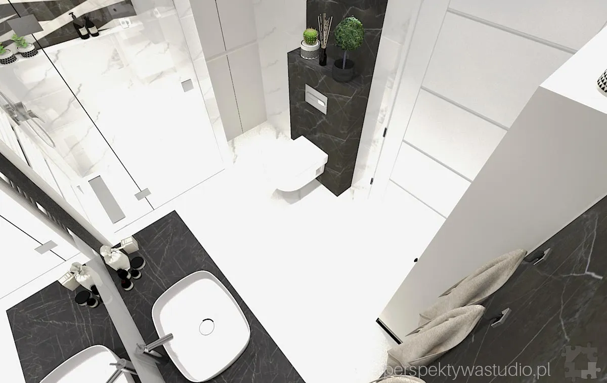 projektant wnetrz Lublin perspektywastudio.pl projekt lazienki arkit  tasos black 7