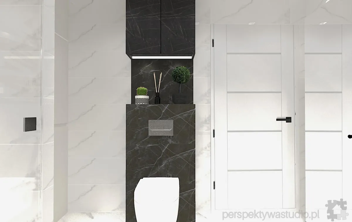 projektant wnetrz Lublin perspektywastudio.pl projekt lazienki arkit  tasos black 9