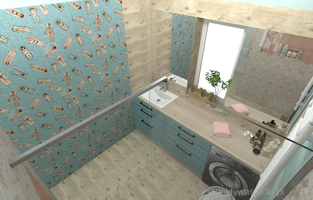 projektant wnetrz Lublin perspektywastudio.pl projekt lazienki art nouveau pink 10