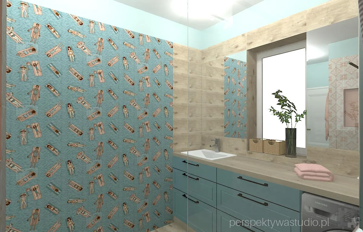 projektant wnetrz Lublin perspektywastudio.pl projekt lazienki art nouveau pink 4