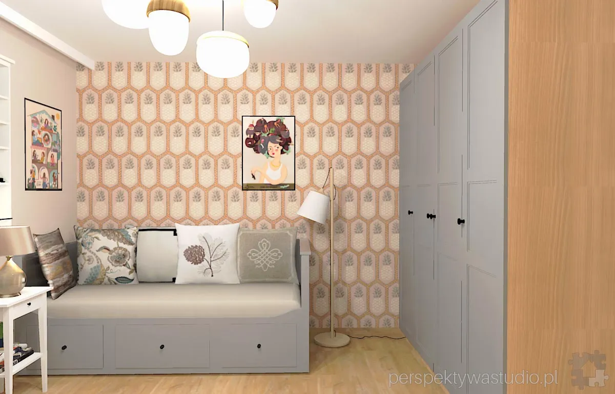 projektant wnetrz Lublin perspektywastudio.pl projekt pokoju dzieci ananasy 1