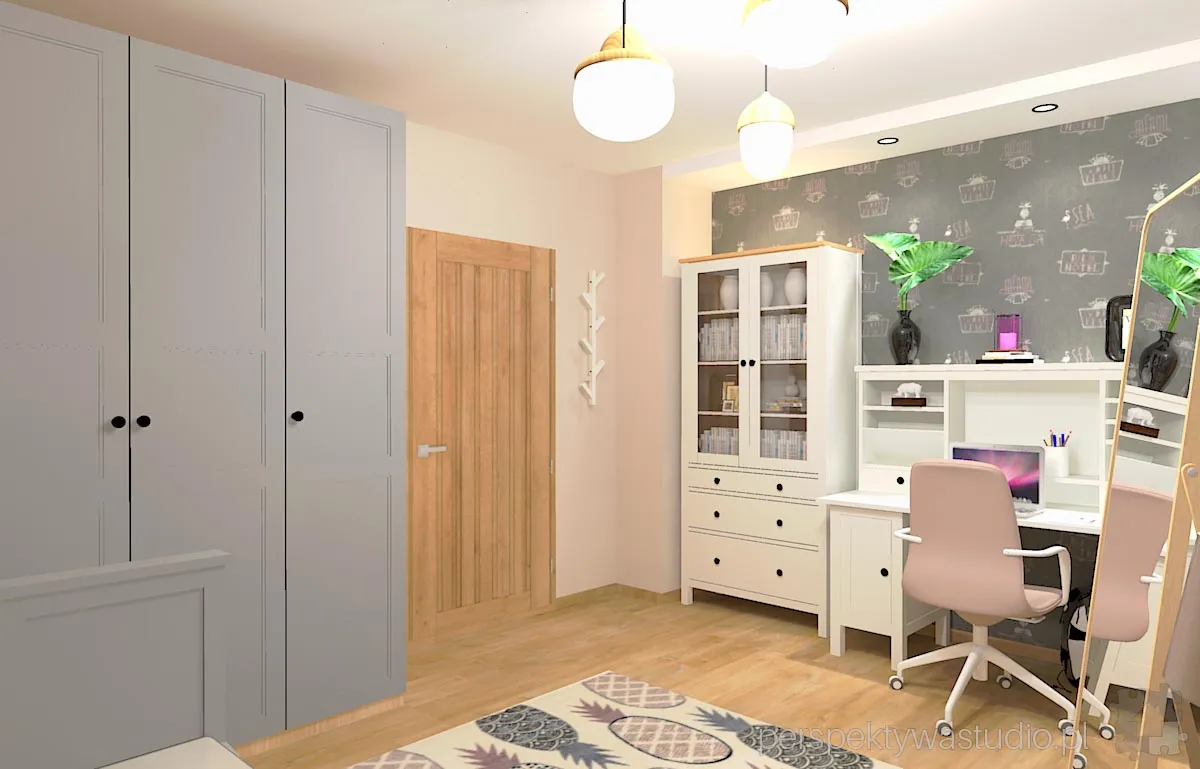 projektant wnetrz Lublin perspektywastudio.pl projekt pokoju dzieci ananasy 4