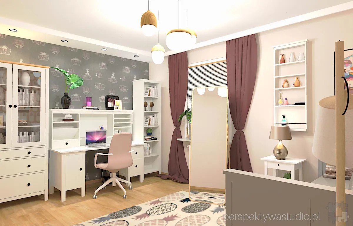 projektant wnetrz Lublin perspektywastudio.pl projekt pokoju dzieci ananasy 5
