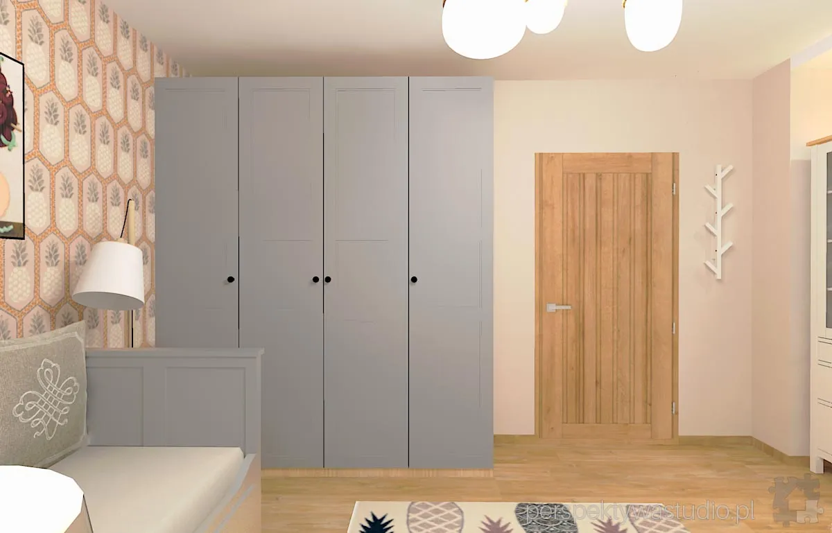 projektant wnetrz Lublin perspektywastudio.pl projekt pokoju dzieci ananasy 6