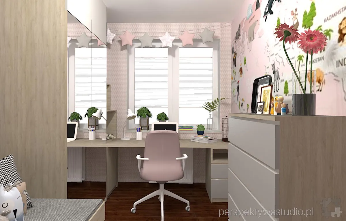 projektant wnetrz Lublin perspektywastudio.pl projekt pokoju dzieci animals 1