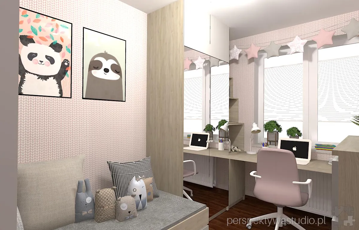 projektant wnetrz Lublin perspektywastudio.pl projekt pokoju dzieci animals 2
