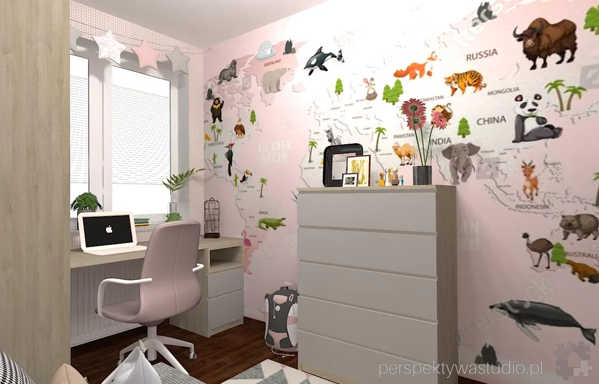 projektant wnetrz Lublin perspektywastudio.pl projekt pokoju dzieci animals 3