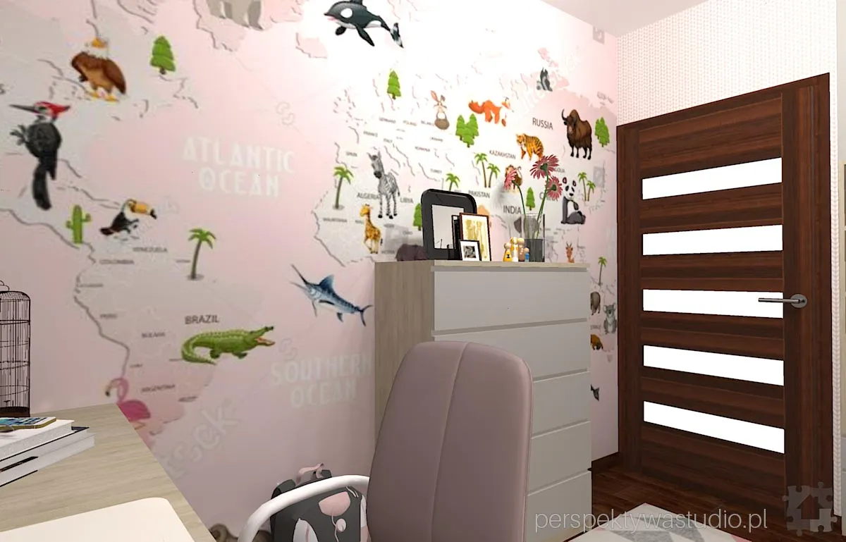 projektant wnetrz Lublin perspektywastudio.pl projekt pokoju dzieci animals 4