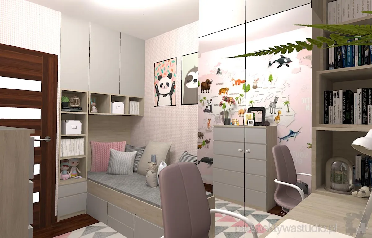 projektant wnetrz Lublin perspektywastudio.pl projekt pokoju dzieci animals 5