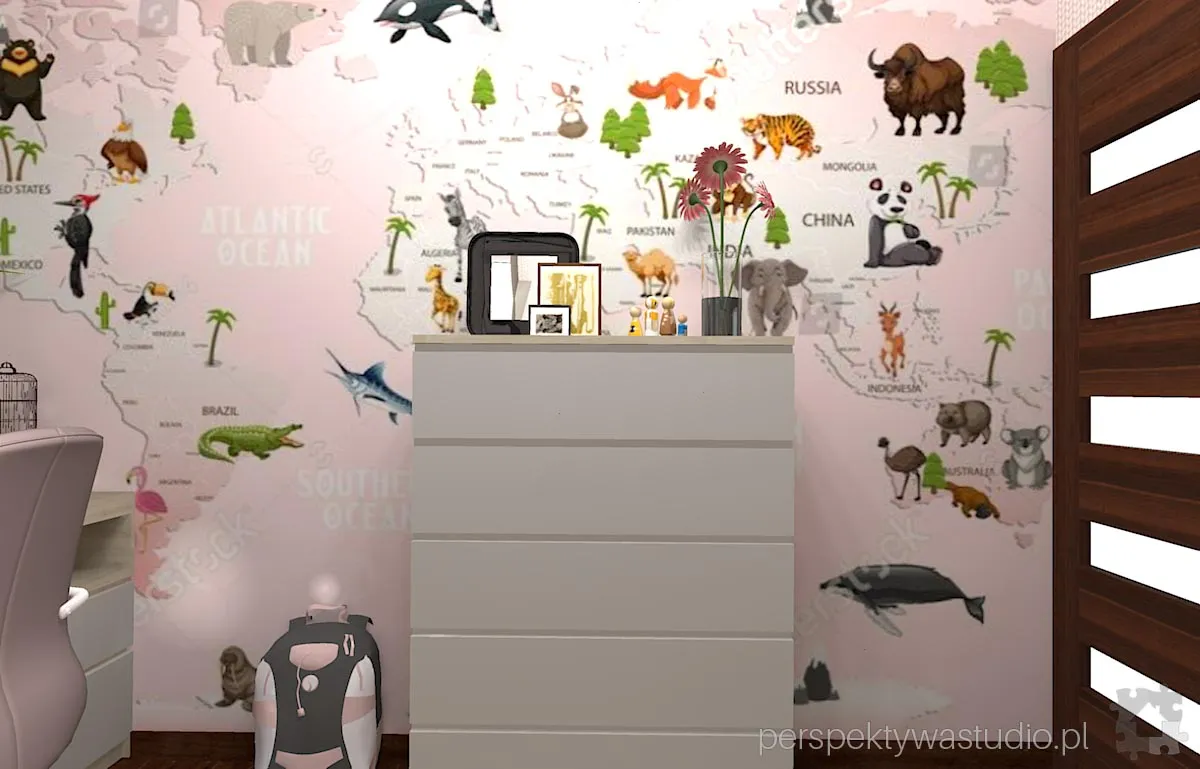 projektant wnetrz Lublin perspektywastudio.pl projekt pokoju dzieci animals 6