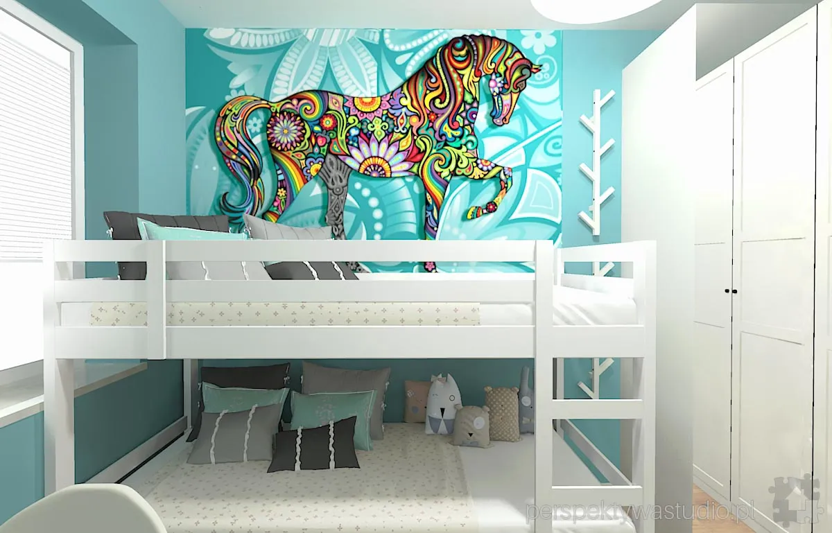 projektant wnetrz Lublin perspektywastudio.pl projekt pokoju dzieci boho horse 9