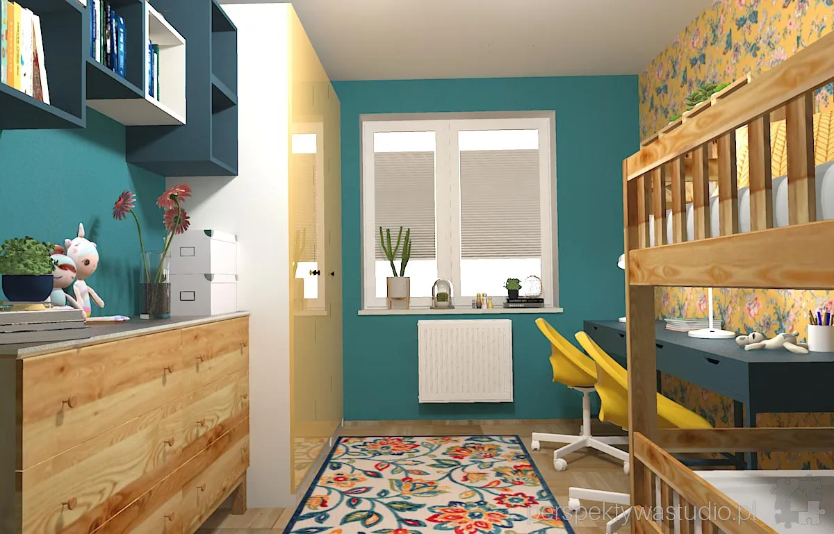 projektant wnetrz Lublin perspektywastudio.pl projekt pokoju dzieci bukiet 1