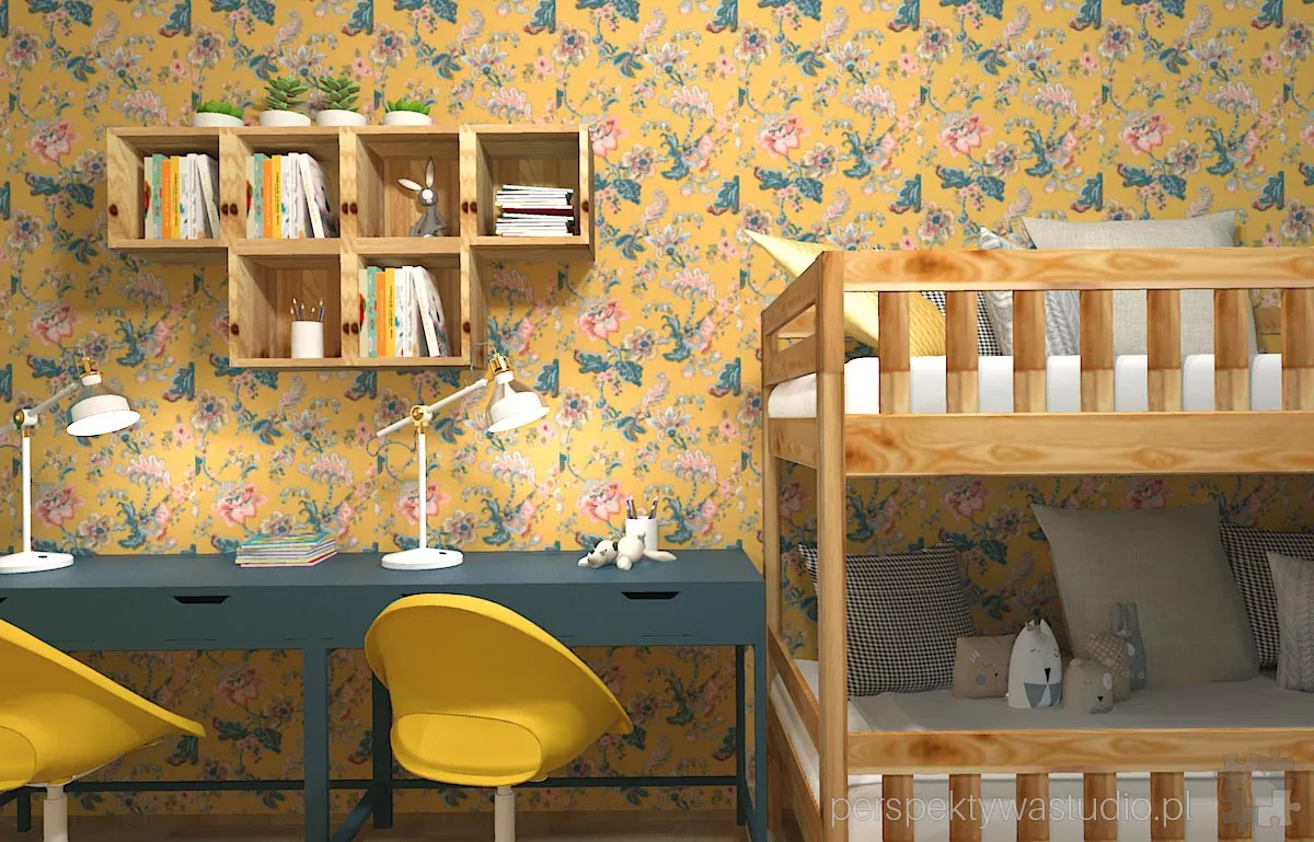 projektant wnetrz Lublin perspektywastudio.pl projekt pokoju dzieci bukiet 2