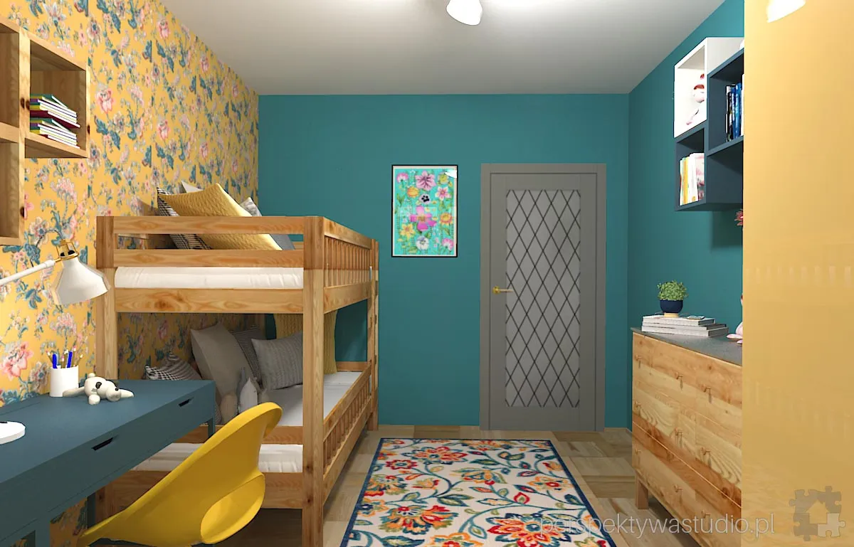 projektant wnetrz Lublin perspektywastudio.pl projekt pokoju dzieci bukiet 3