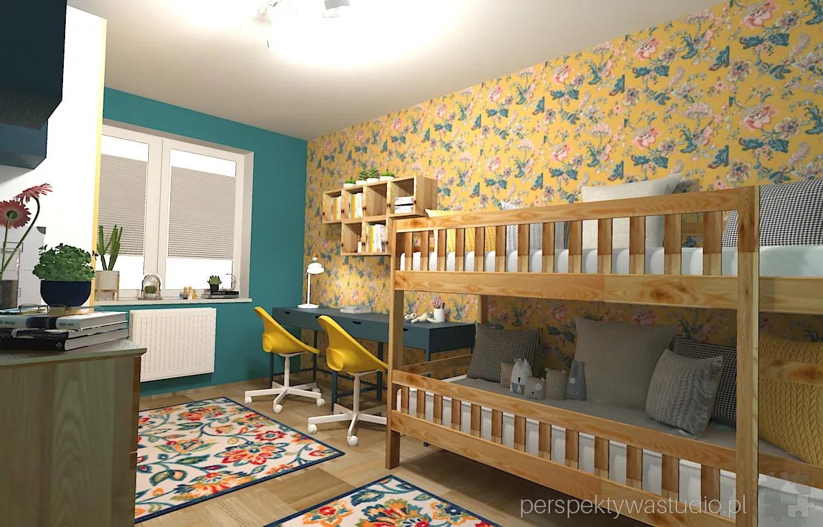 projektant wnetrz Lublin perspektywastudio.pl projekt pokoju dzieci bukiet 7