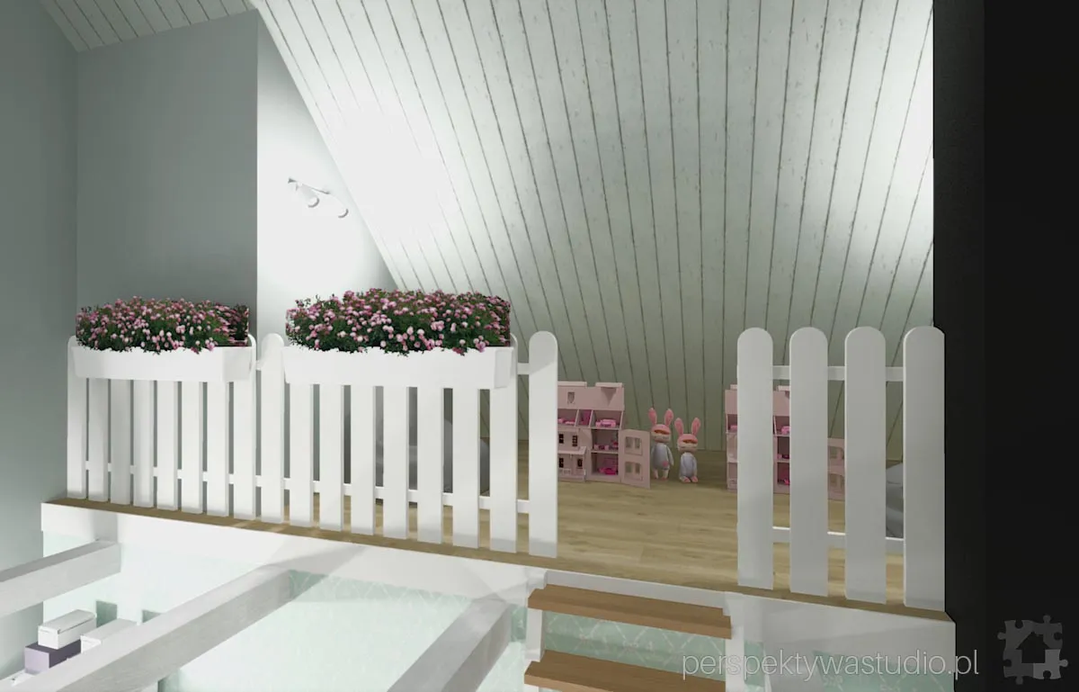 projektant wnetrz Lublin perspektywastudio.pl projekt pokoju dzieci fashion mint 4