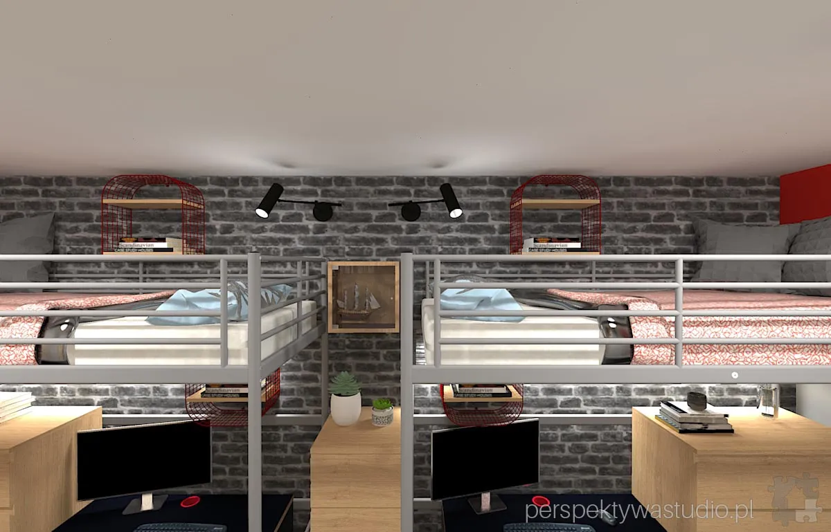 projektant wnetrz Lublin perspektywastudio.pl projekt pokoju dzieci ferrari 3