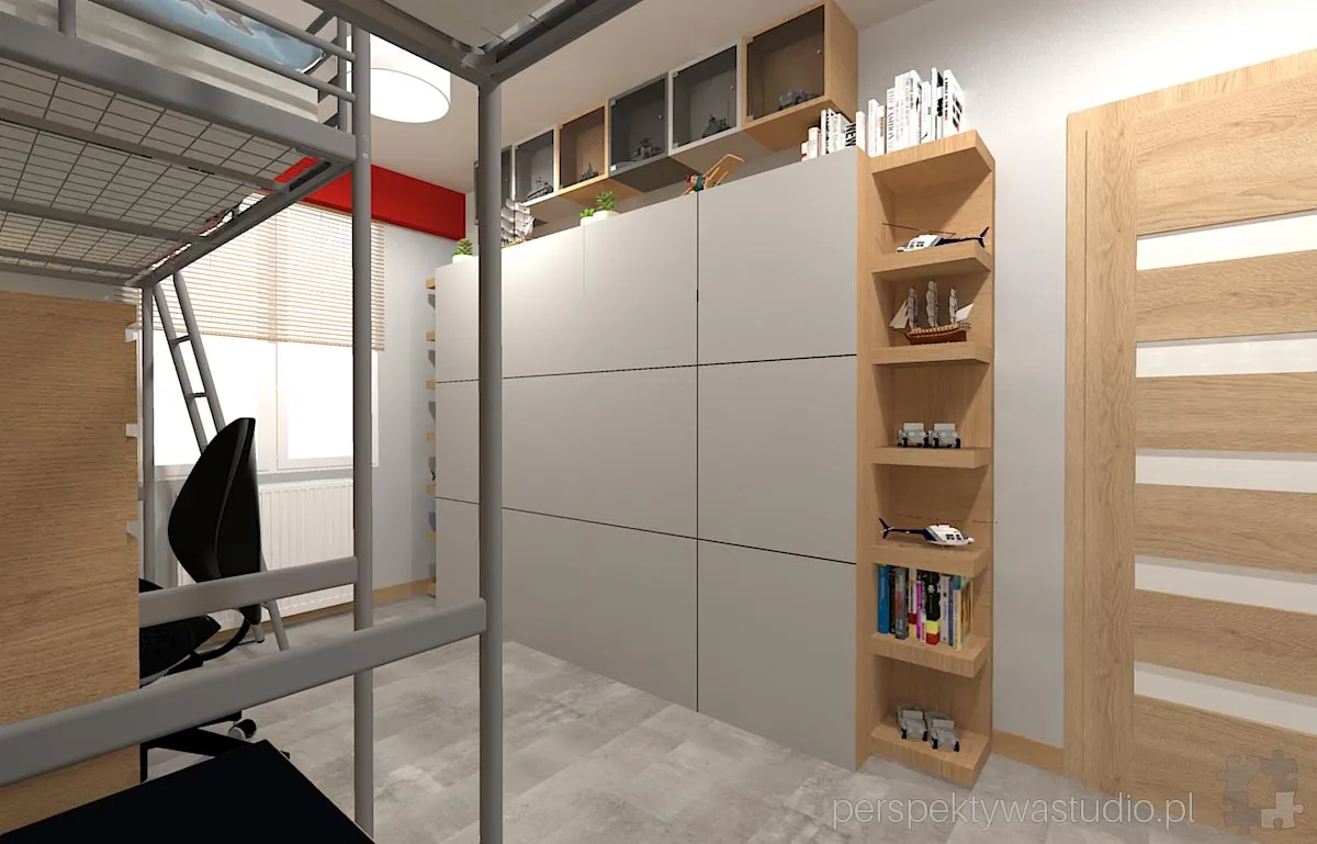 projektant wnetrz Lublin perspektywastudio.pl projekt pokoju dzieci ferrari 6