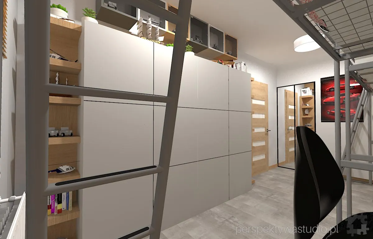 projektant wnetrz Lublin perspektywastudio.pl projekt pokoju dzieci ferrari 7