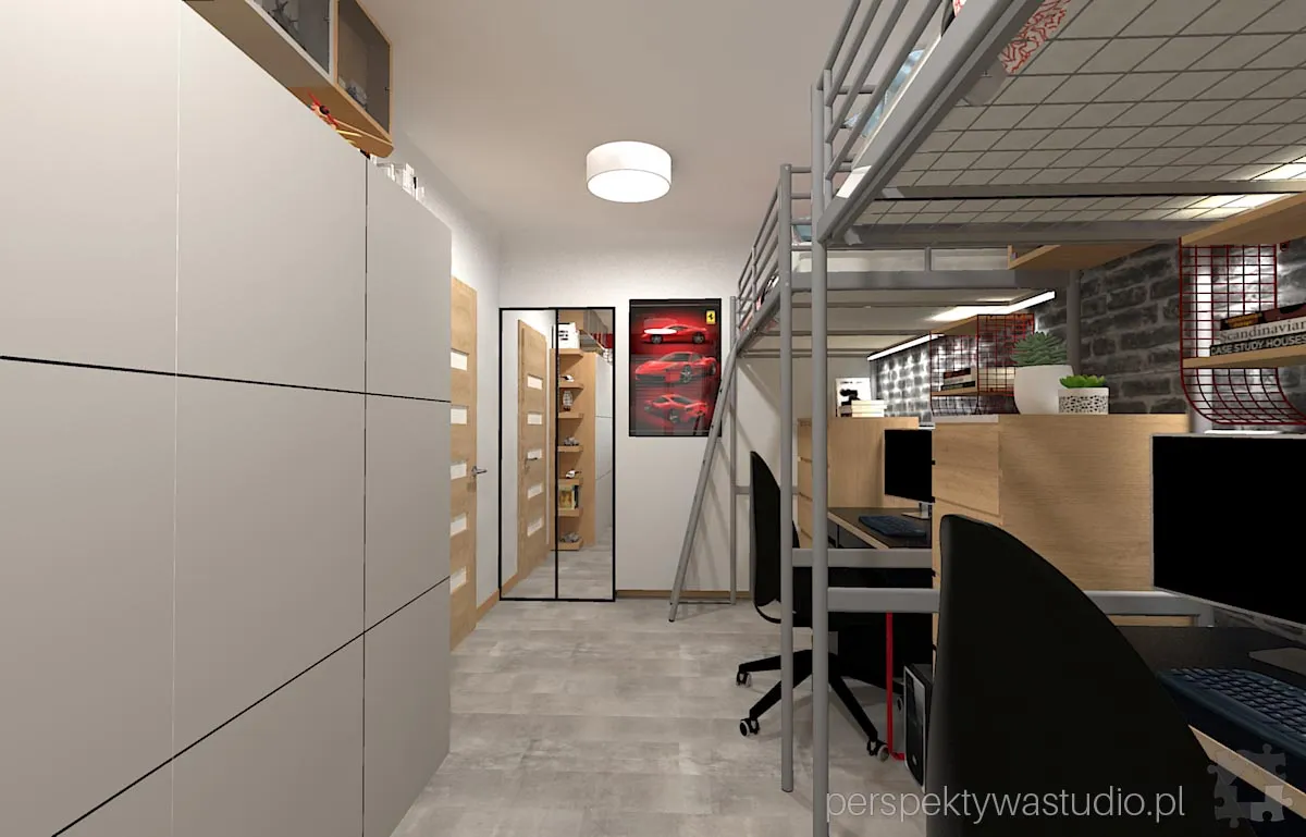 projektant wnetrz Lublin perspektywastudio.pl projekt pokoju dzieci ferrari 9