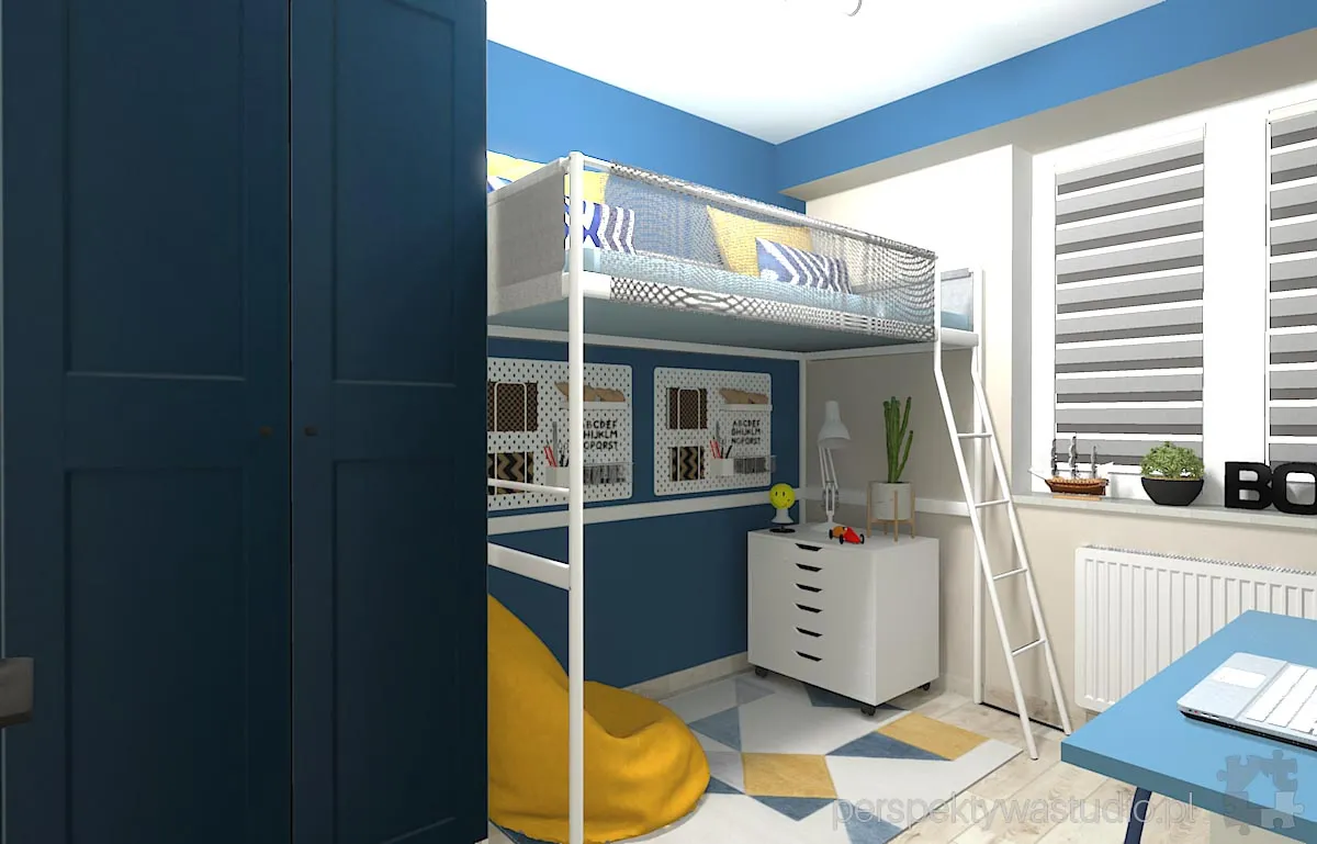 projektant wnetrz Lublin perspektywastudio.pl projekt pokoju dzieci geograf 4
