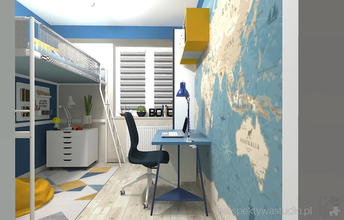 projektant wnetrz Lublin perspektywastudio.pl projekt pokoju dzieci geograf 5