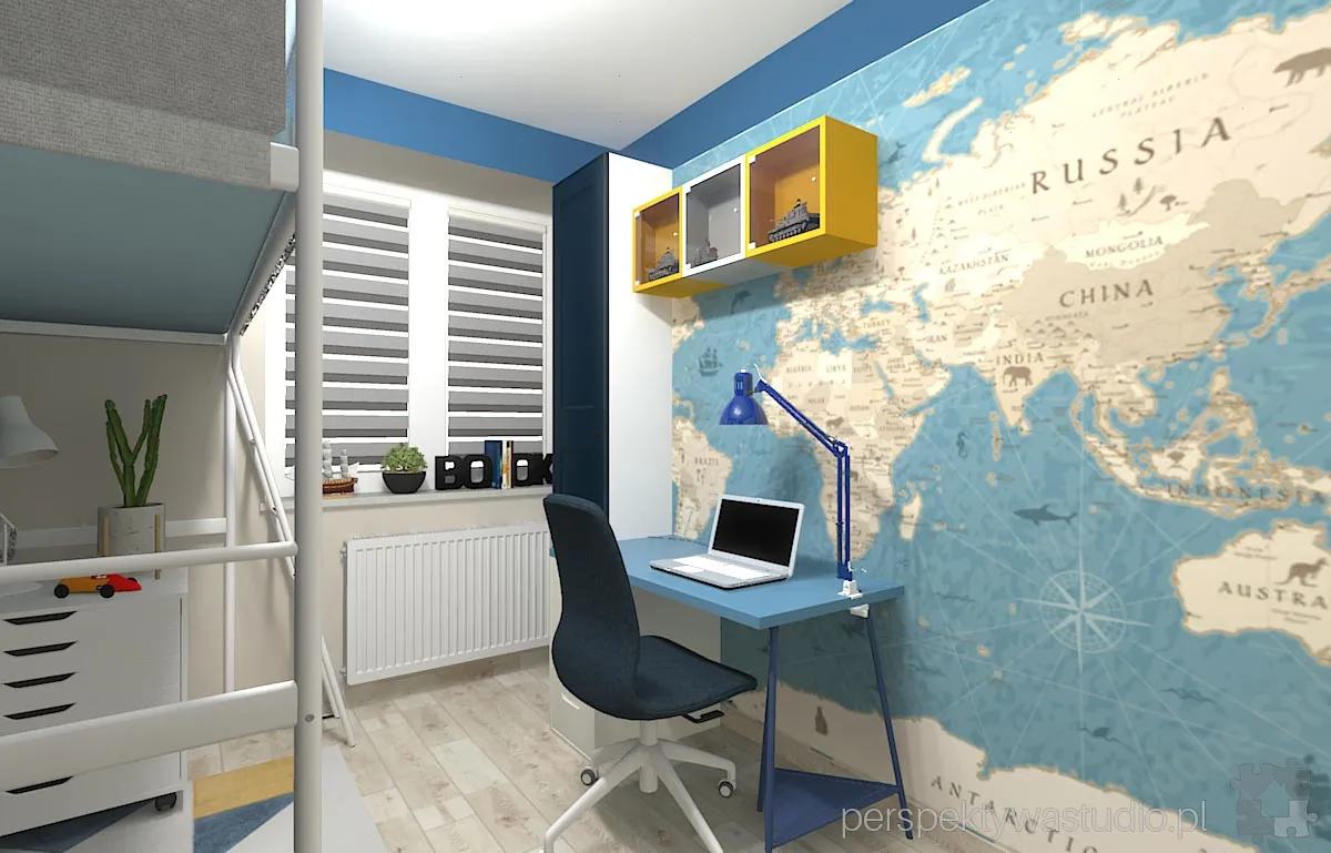 projektant wnetrz Lublin perspektywastudio.pl projekt pokoju dzieci geograf 6