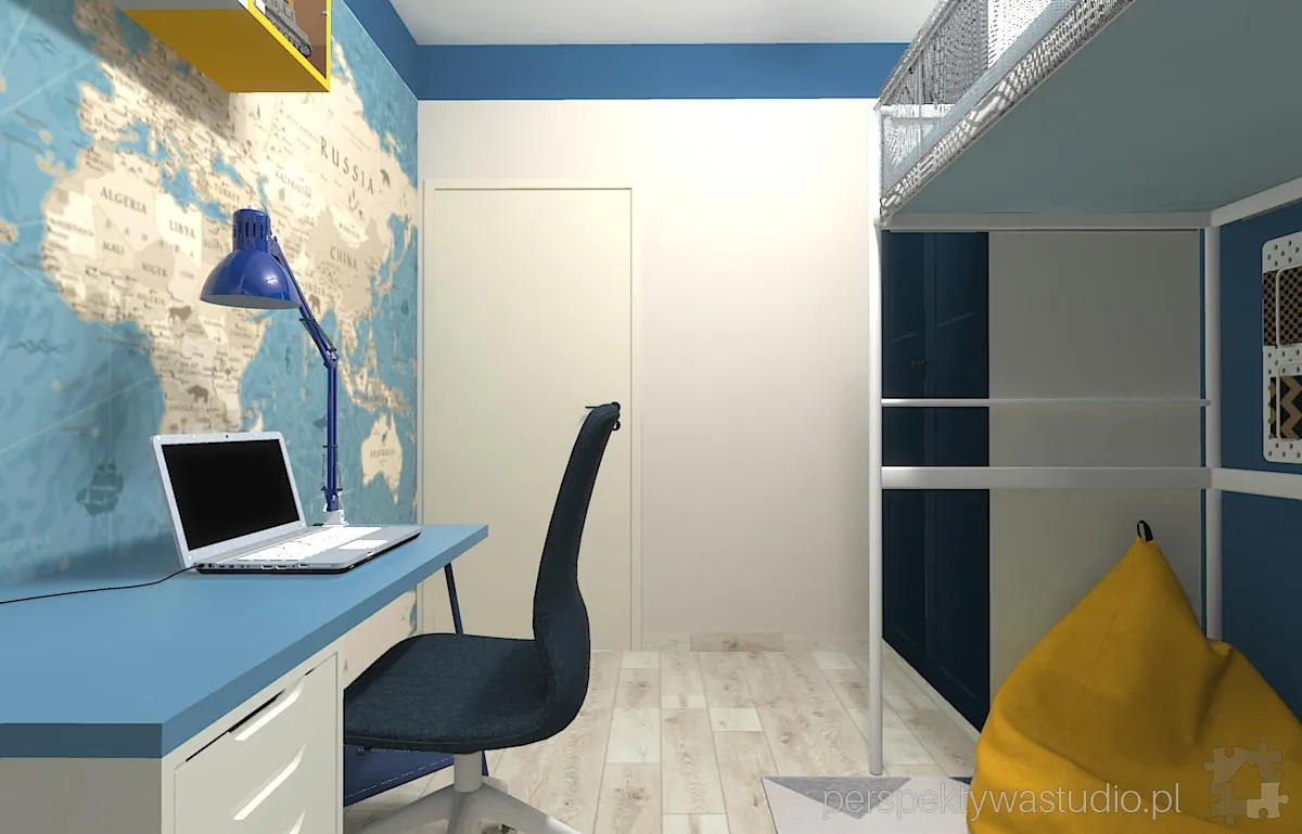 projektant wnetrz Lublin perspektywastudio.pl projekt pokoju dzieci geograf 7