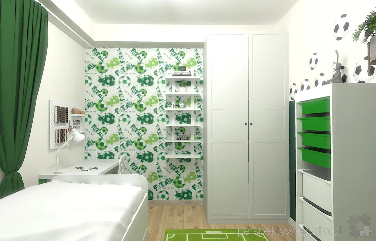 projektant wnetrz Lublin perspektywastudio.pl projekt pokoju dzieci gol 2
