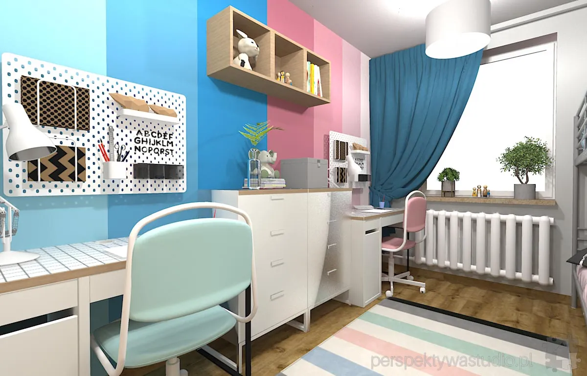projektant wnetrz Lublin perspektywastudio.pl projekt pokoju dzieci gradient 3