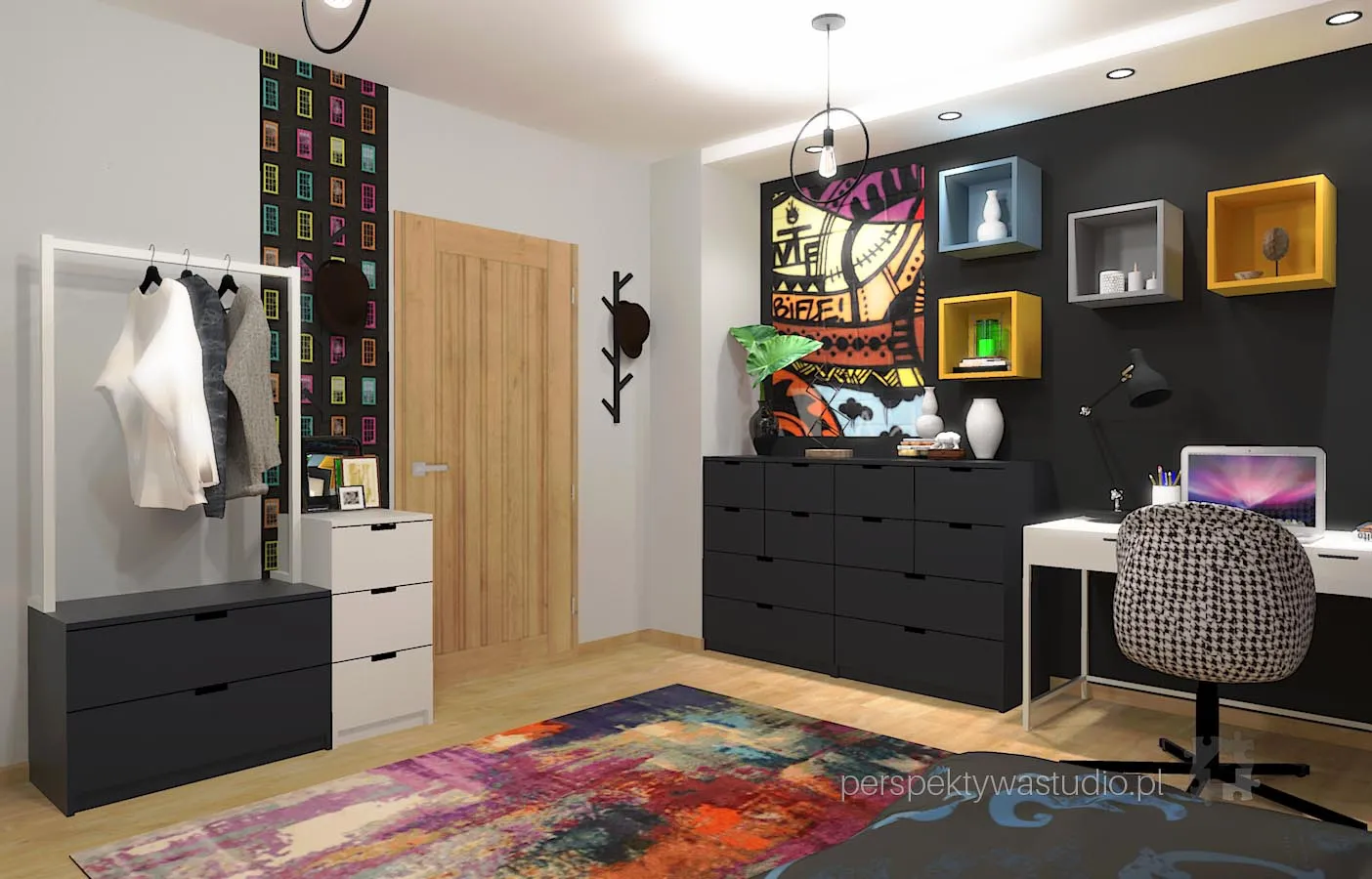 projektant wnetrz Lublin perspektywastudio.pl projekt pokoju dzieci grafitti 4