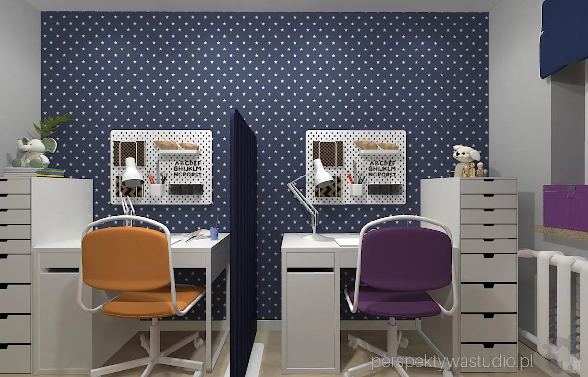 projektant wnetrz Lublin perspektywastudio.pl projekt pokoju dzieci gwiazdka 1