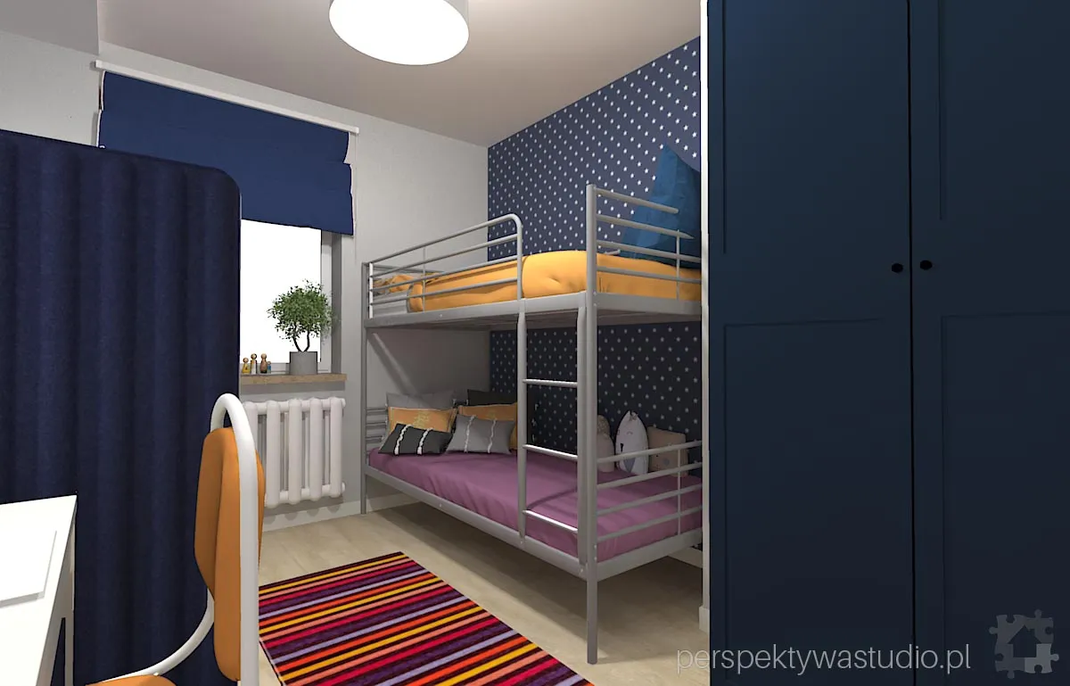 projektant wnetrz Lublin perspektywastudio.pl projekt pokoju dzieci gwiazdka 4