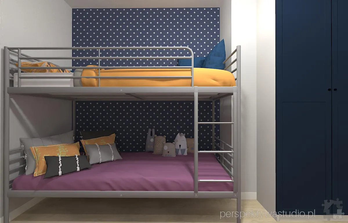 projektant wnetrz Lublin perspektywastudio.pl projekt pokoju dzieci gwiazdka 5