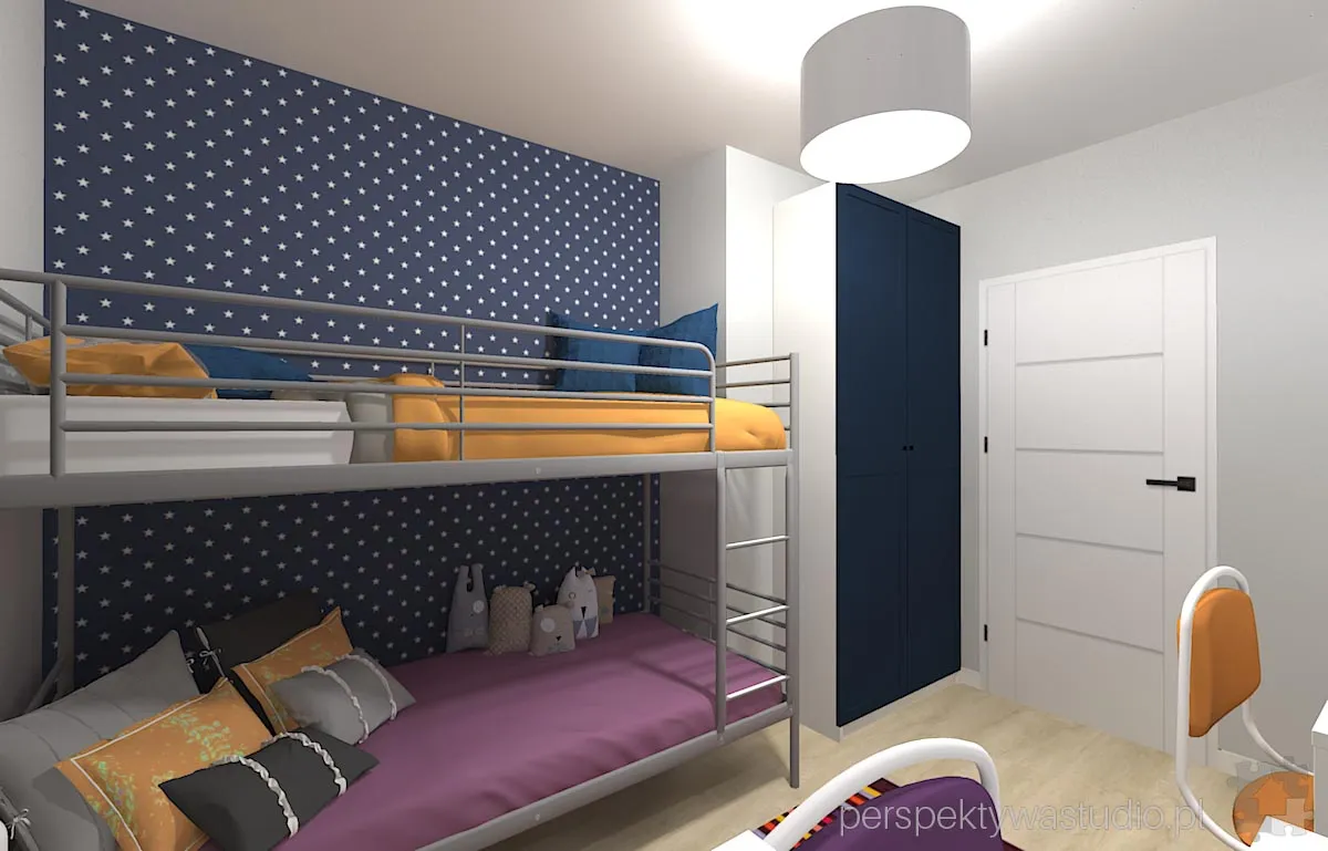 projektant wnetrz Lublin perspektywastudio.pl projekt pokoju dzieci gwiazdka 8