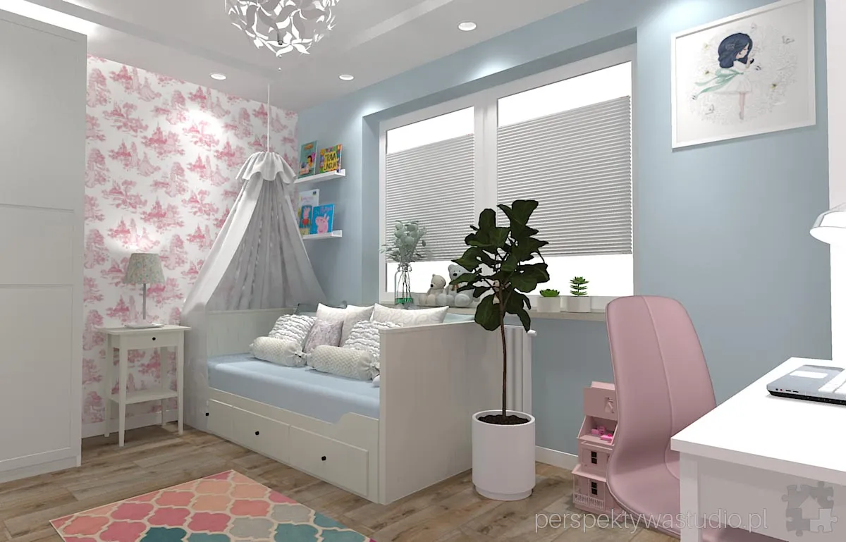 projektant wnetrz Lublin perspektywastudio.pl projekt pokoju dzieci ksiezniczka 2