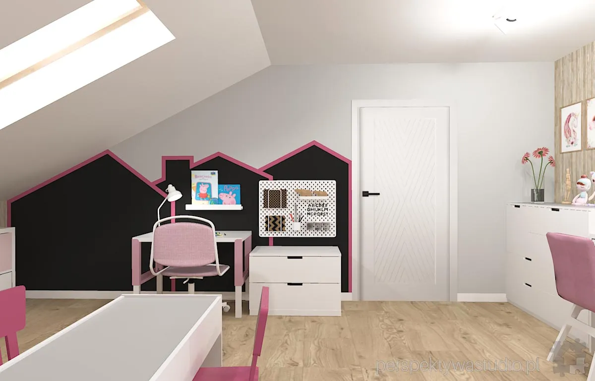 projektant wnetrz Lublin perspektywastudio.pl projekt pokoju dzieci kurtyna w gore 10