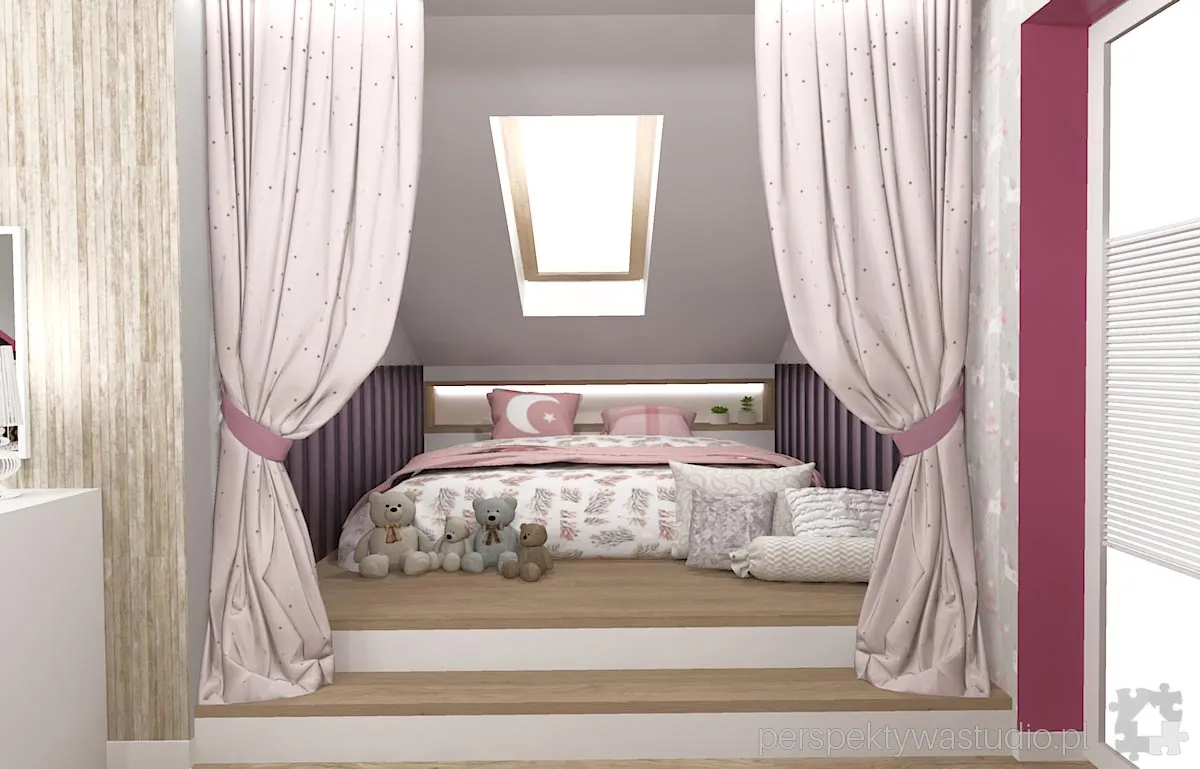 projektant wnetrz Lublin perspektywastudio.pl projekt pokoju dzieci kurtyna w gore 11