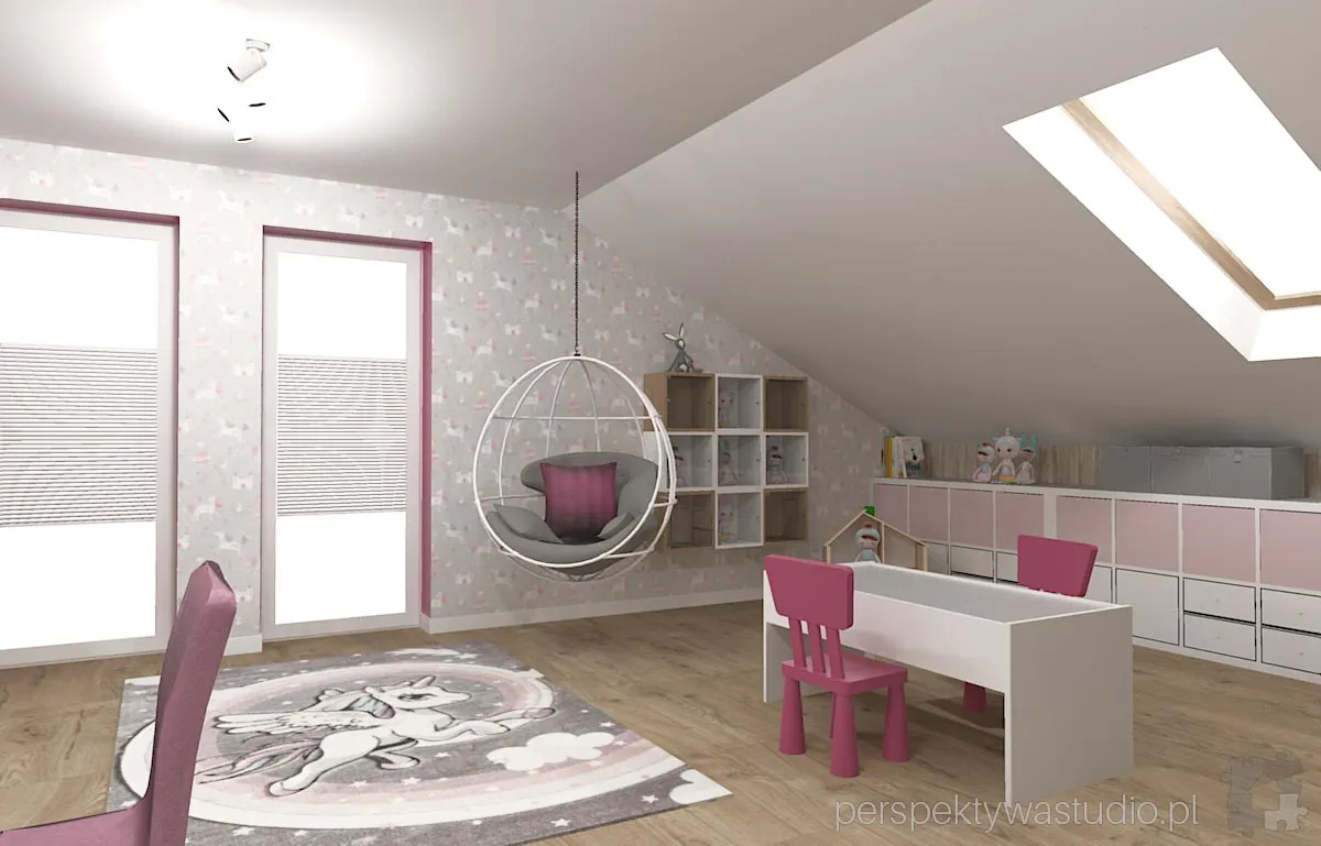 projektant wnetrz Lublin perspektywastudio.pl projekt pokoju dzieci kurtyna w gore 6