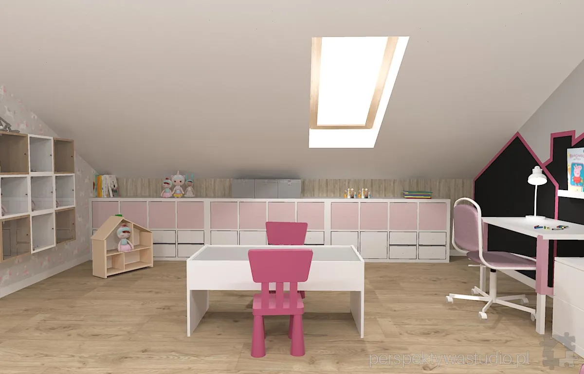 projektant wnetrz Lublin perspektywastudio.pl projekt pokoju dzieci kurtyna w gore 9