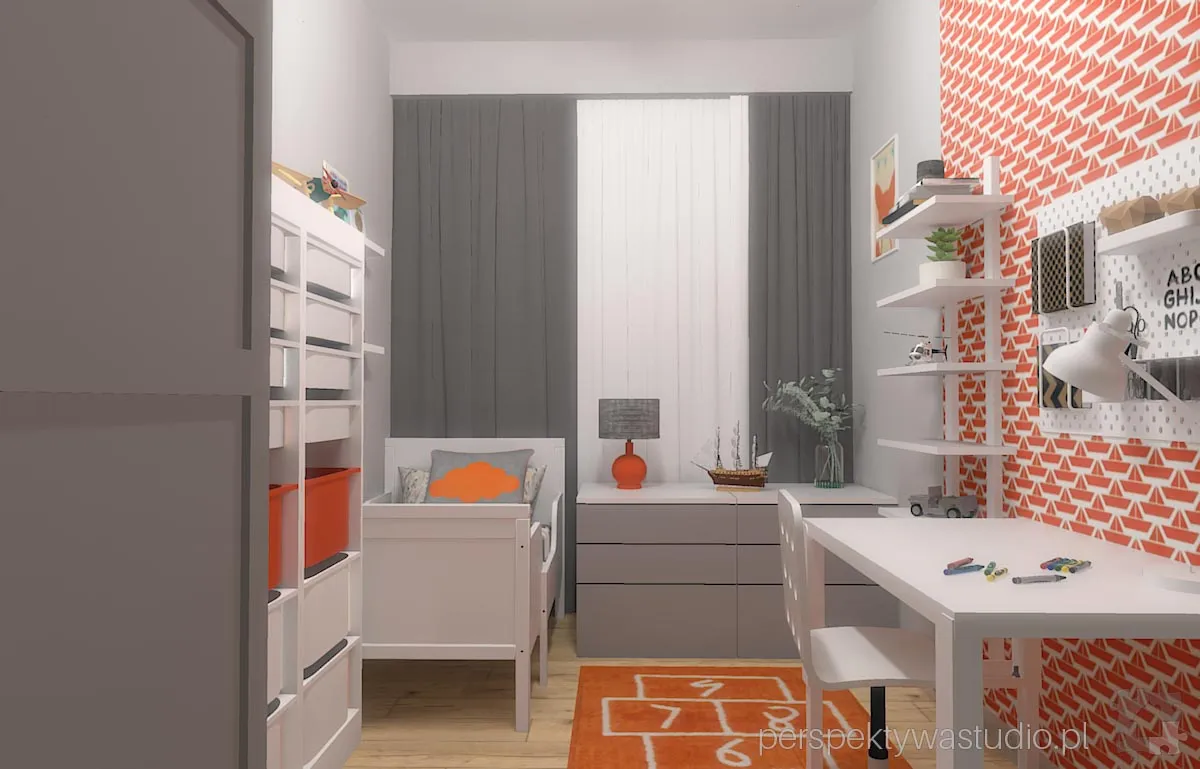 projektant wnetrz Lublin perspektywastudio.pl projekt pokoju dzieci lis w lodce 1