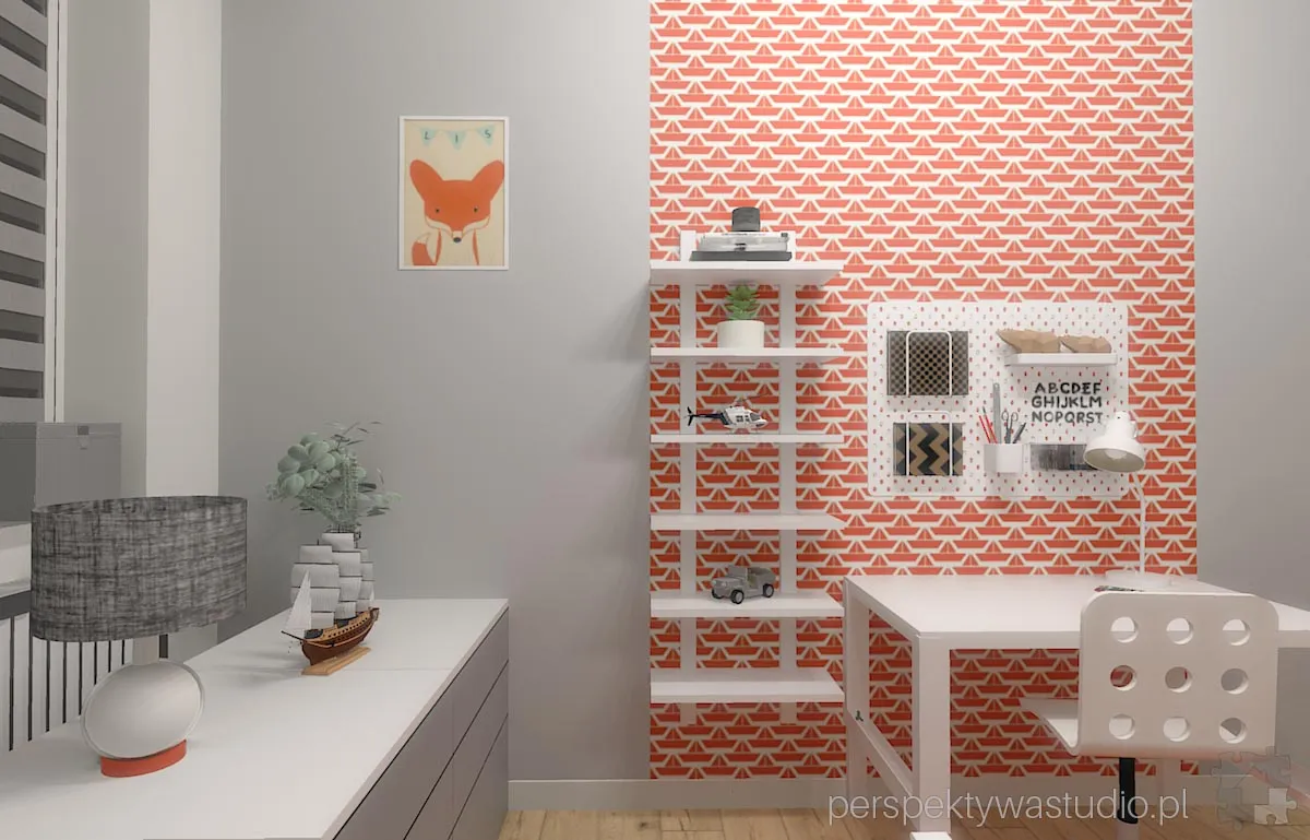 projektant wnetrz Lublin perspektywastudio.pl projekt pokoju dzieci lis w lodce 2