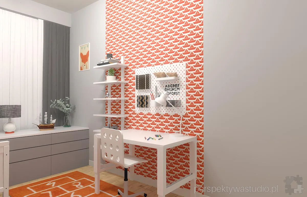 projektant wnetrz Lublin perspektywastudio.pl projekt pokoju dzieci lis w lodce 7