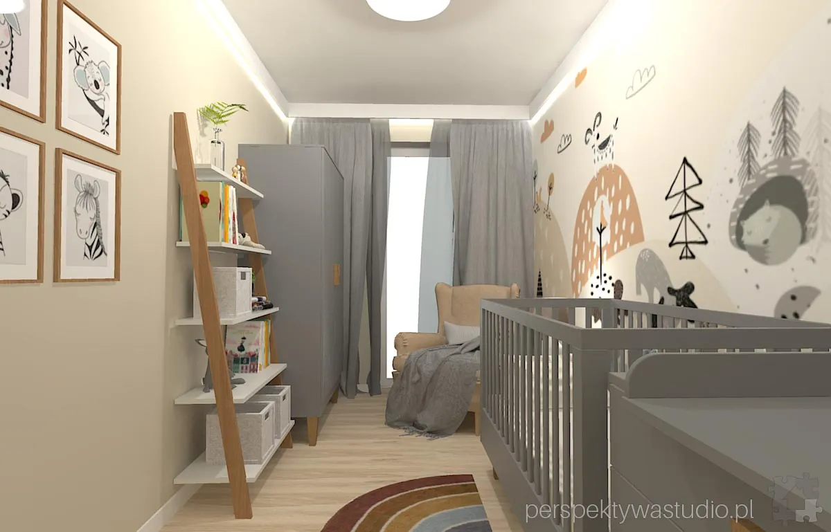 projektant wnetrz Lublin perspektywastudio.pl projekt pokoju dzieci malenstwo 1