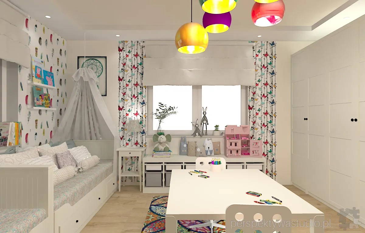 projektant wnetrz Lublin perspektywastudio.pl projekt pokoju dzieci motyla noga 1